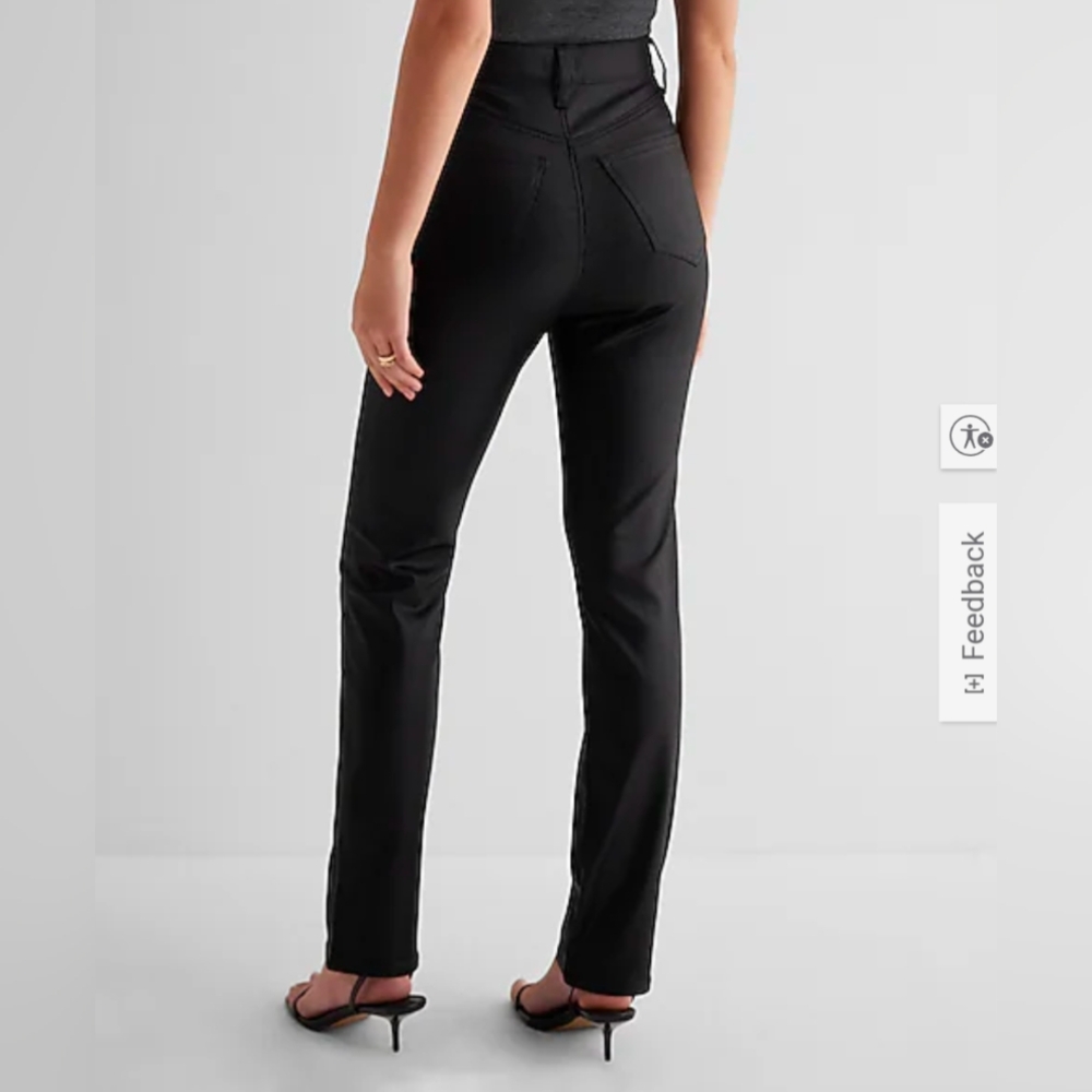 Express | Super High Waisted Black Coated '90s Slim Jeans - NEW WITH TAGS